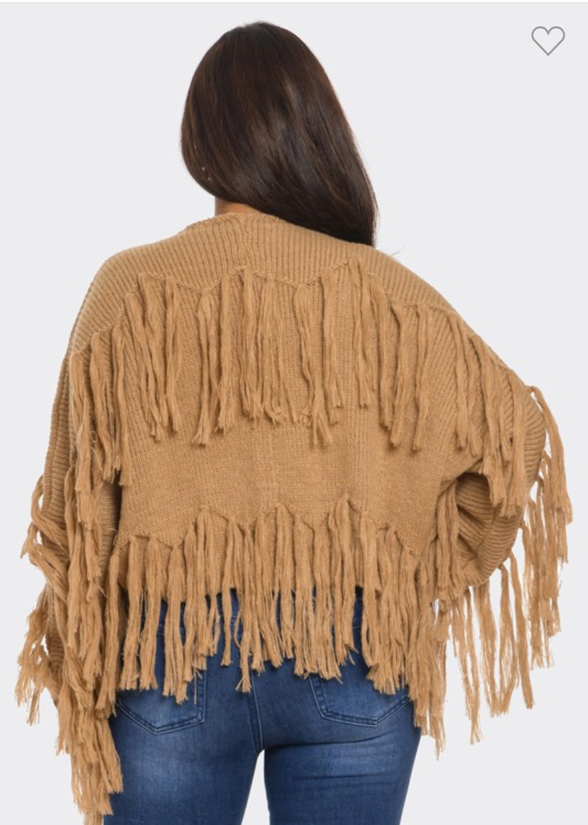 Nude Fringe Sweater